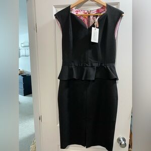 NWT Ted Baker black peplum dress